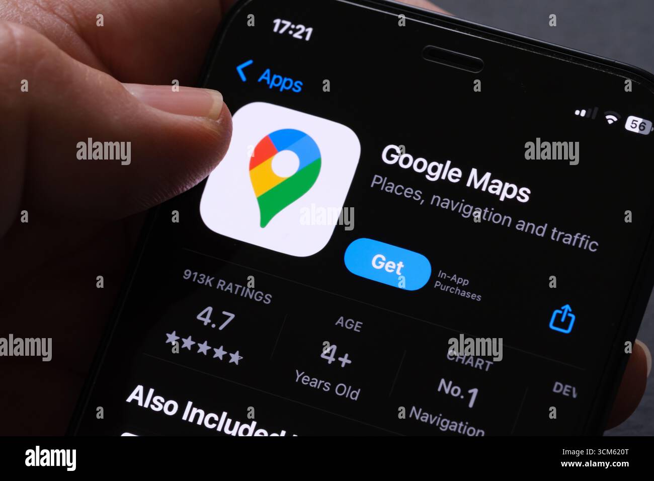 Google Maps App Stockfoto