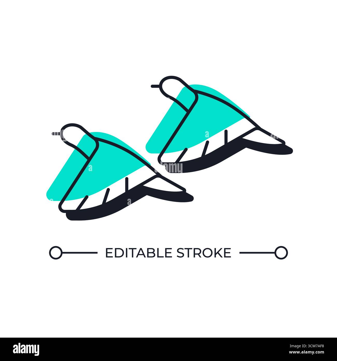 Symbol für versetzte Schattenlinie für fliegende Vögel Stock Vektor