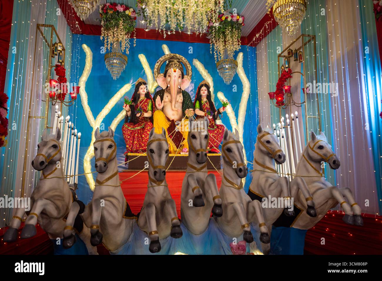 Wunderschöne Skulptur von Lord Ganesh. Happy Ganesh Chaturthi Stockfoto