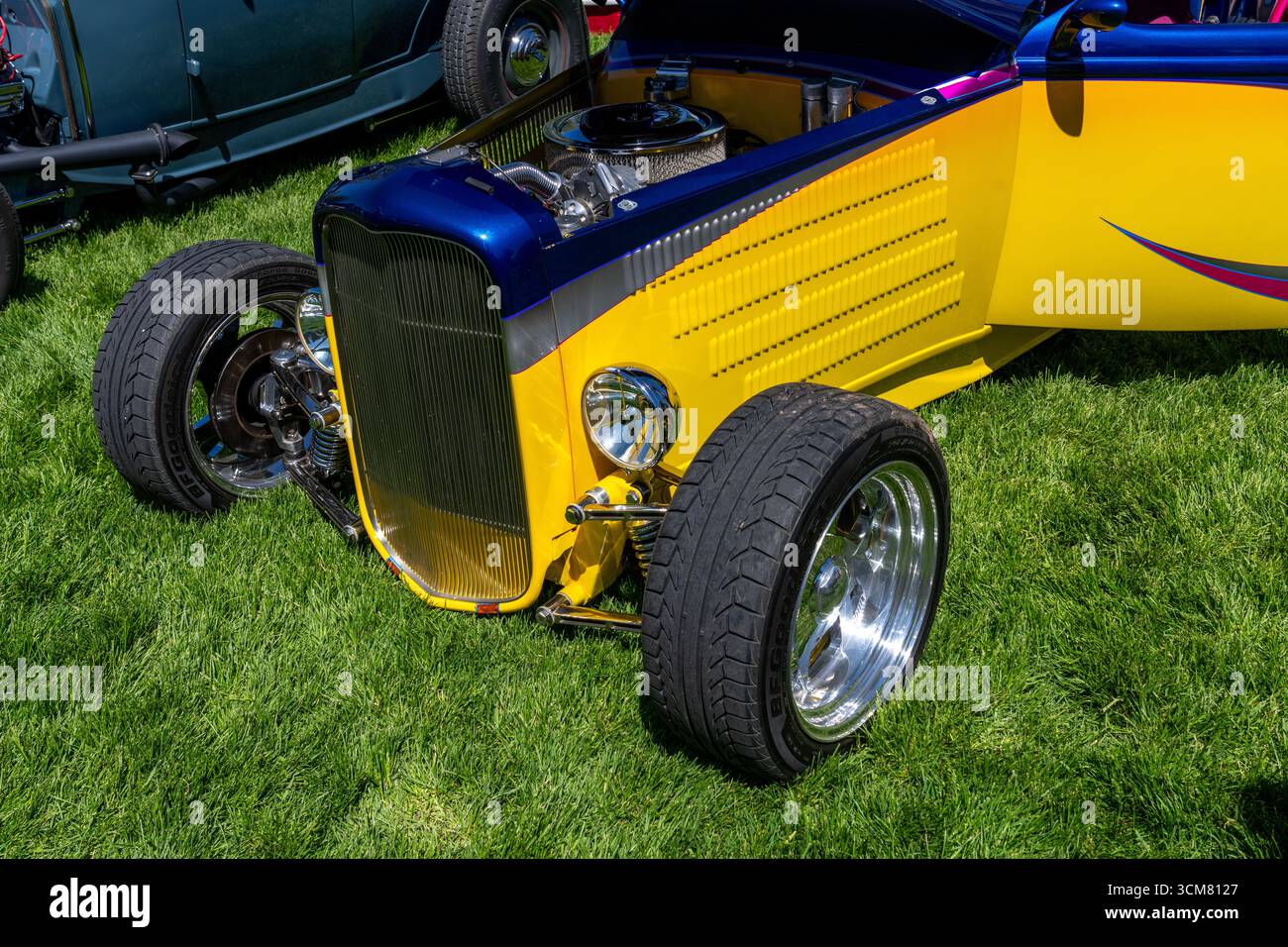 Ein modifizierter Ford HIghboy aus dem Jahr 1932 auf der Moab Rotary Car Show in Moab, Utah. Stockfoto