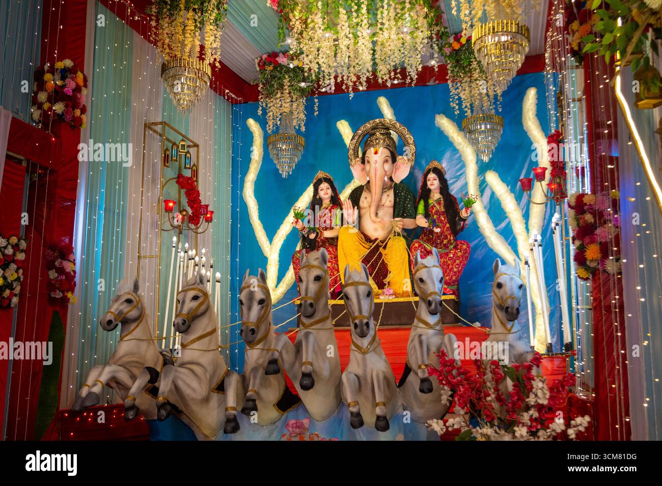 Wunderschöne Skulptur von Lord Ganesh. Happy Ganesh Chaturthi Stockfoto