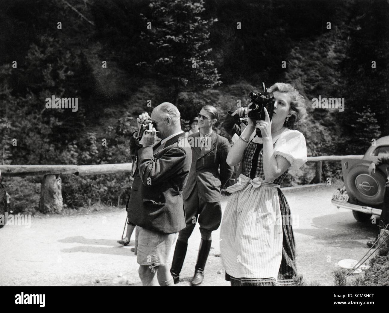 Eva Braun Dreharbeiten Ende der 1930er Jahre Stockfoto