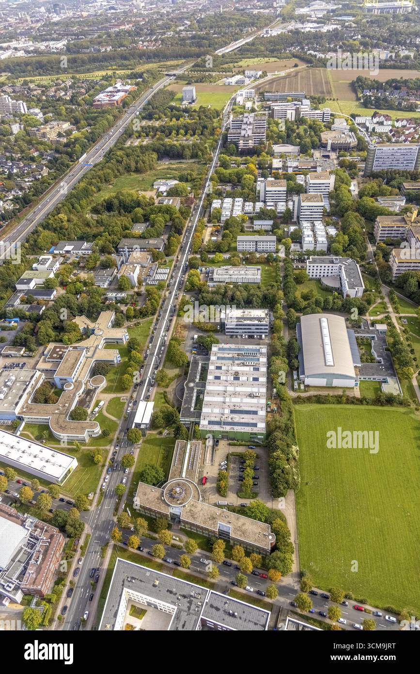 Luftaufnahme des TZDO - TechnologieZentrumDortmund GmbH, Technische Universität Dortmund Campus Nord mit dem Technologiezentrum und dem EMV-Test Nordrhein Stockfoto