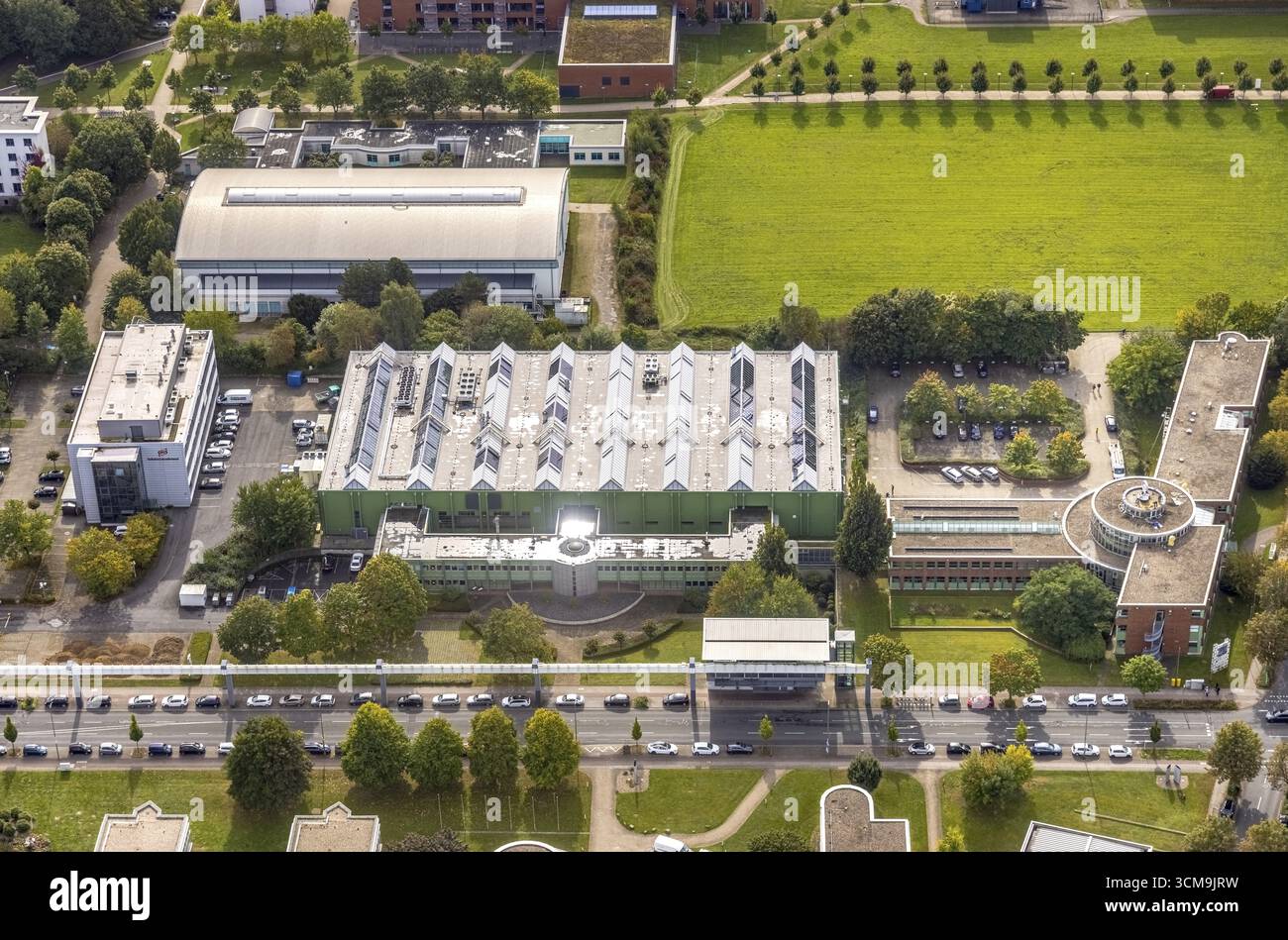Luftaufnahme des TZDO - TechnologieZentrumDortmund GmbH, Technische Universität Dortmund Campus Nord mit dem Technologiezentrum und dem EMV-Test Nordrhein Stockfoto