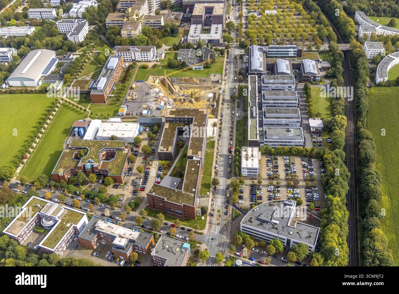Luftaufnahme des TZDO - TechnologieZentrumDortmund GmbH, Technische Universität Dortmund mit dem BioMedizinZentrum BMZ und dem Max-Planck-Institut fue Stockfoto
