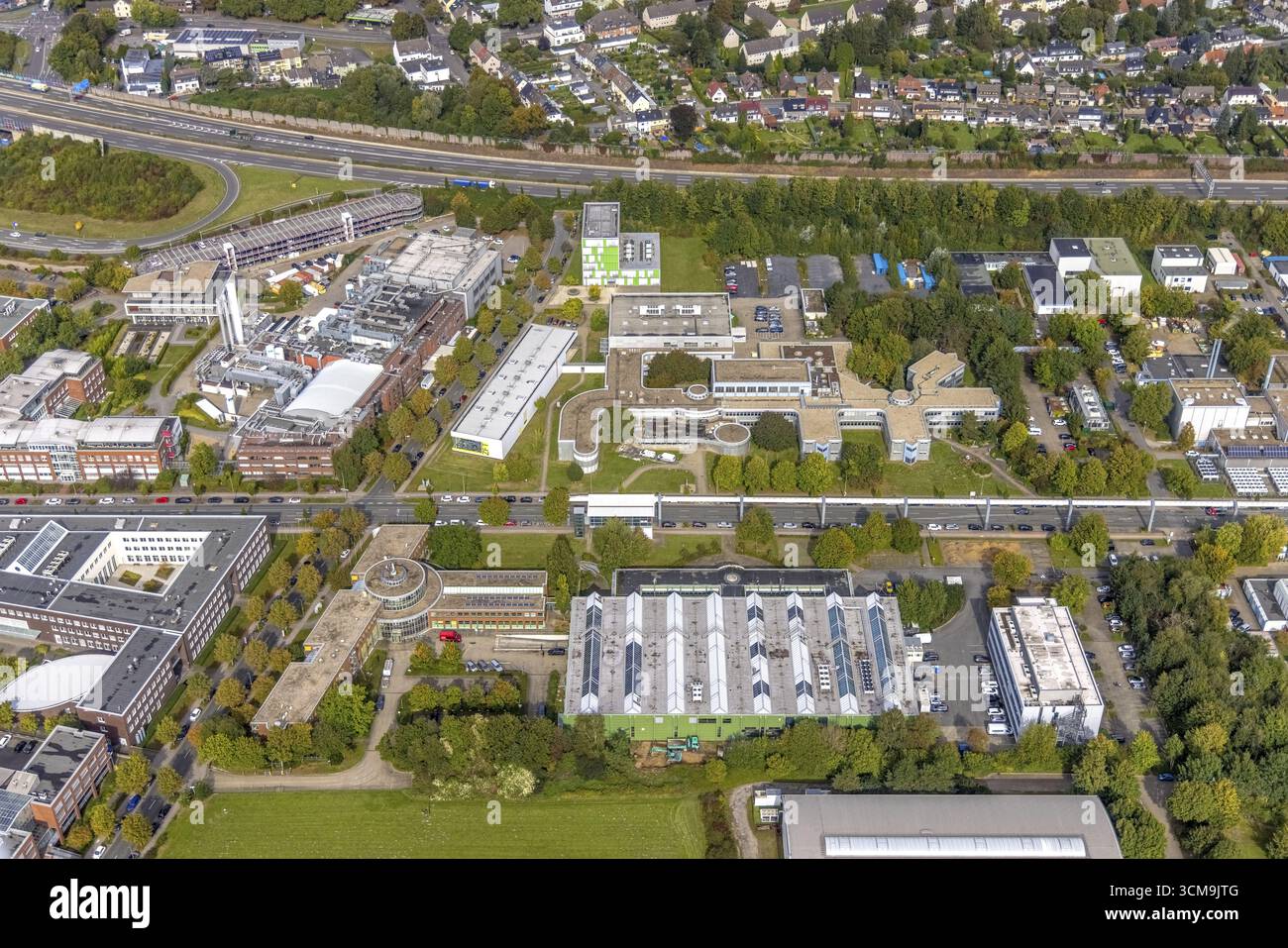 Luftaufnahme des TZDO - TechnologieZentrumDortmund GmbH, Technische Universität Dortmund Campus Nord mit dem Technologiezentrum und EMV Test North RH Stockfoto