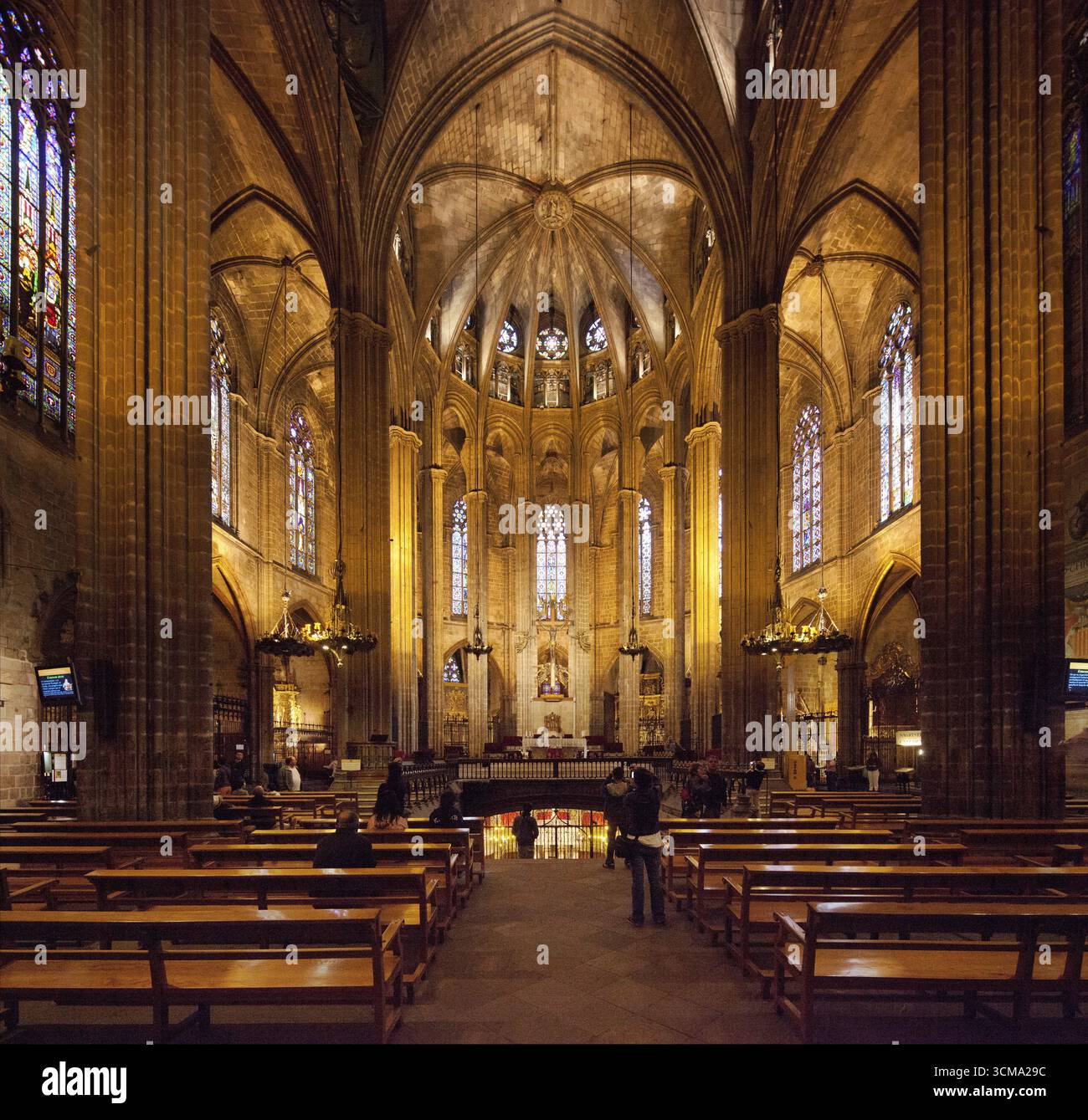 Innenraum, Kathedrale von Barcelona, Chor, Kirche, Barcelona, Katalonien, Spanien, Europa, Stadtbesichtigung, Tourismus, Stadtbesichtigung Europa, Katalonien, Stadttourismus, nach Stockfoto