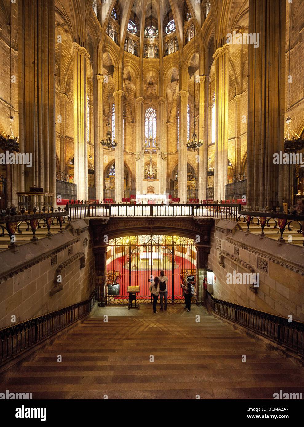Innenraum, Kathedrale von Barcelona, Chor, Kirche, Barcelona, Katalonien, Spanien, Europa, Stadtbesichtigung, Tourismus, Stadtbesichtigung Europa, Katalonien, Stadttourismus, nach Stockfoto