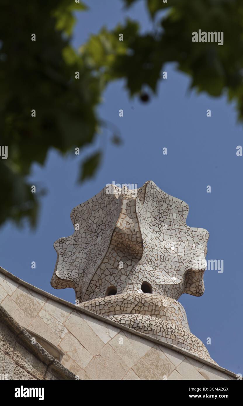 Casa Mila La Pedrera, Gaudi, Barcelona, Stadtbesichtigung, Tourismus, Katalonien, Spanien, Europa, Stadtbesichtigung, Katalonien, Stadttourismus, Tourismus Stadtbesichtigung Stockfoto