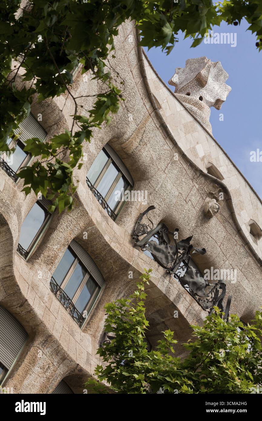 Casa Mila La Pedrera, Gaudi, Barcelona, Stadtbesichtigung, Tourismus, Katalonien, Spanien, Europa, Stadtbesichtigung, Katalonien, Stadttourismus, Tourismus Stadtbesichtigung Stockfoto