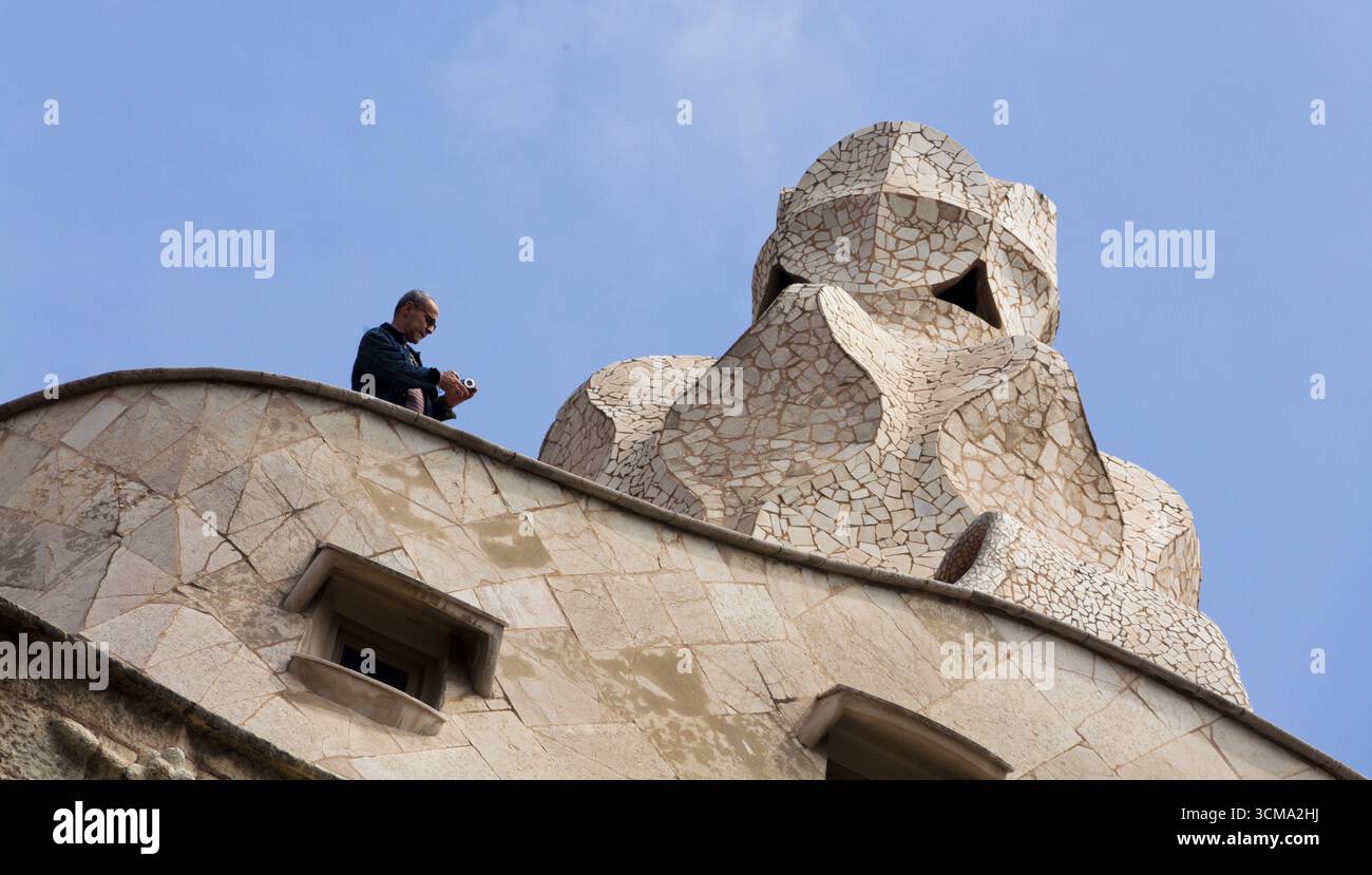 Casa Mila La Pedrera, Gaudi, Barcelona, Stadtbesichtigung, Tourismus, Katalonien, Spanien, Europa, Stadtbesichtigung, Katalonien, Stadttourismus, Tourismus Stadtbesichtigung Stockfoto