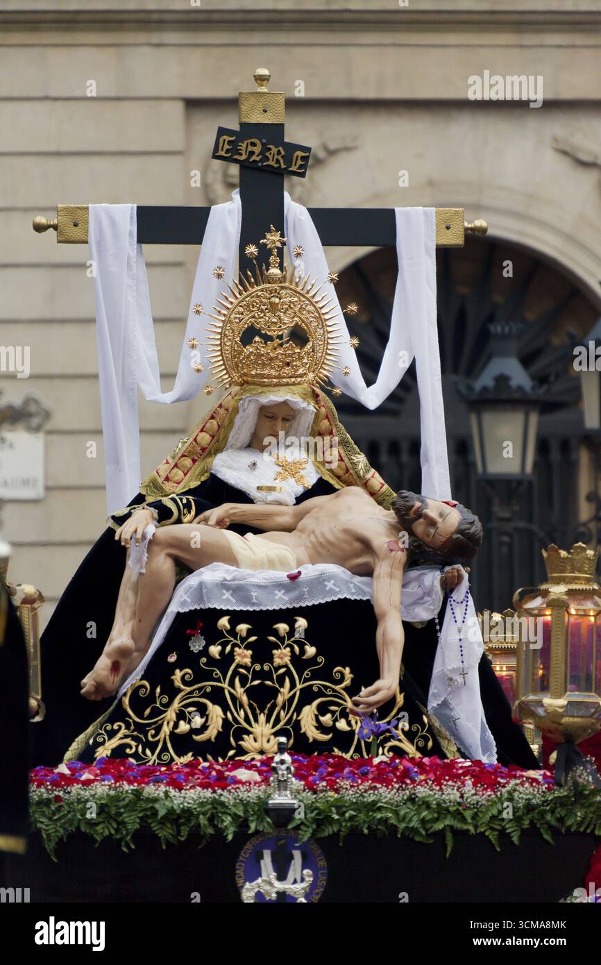 Tour durch Barcelona, Karwoche, Barcelona, Stadtbesichtigung, Tourismus, Katalonien, Spanien, Europa, Stadtbesichtigung, Katalonien, Stadttourismus, Tourismus c Stockfoto