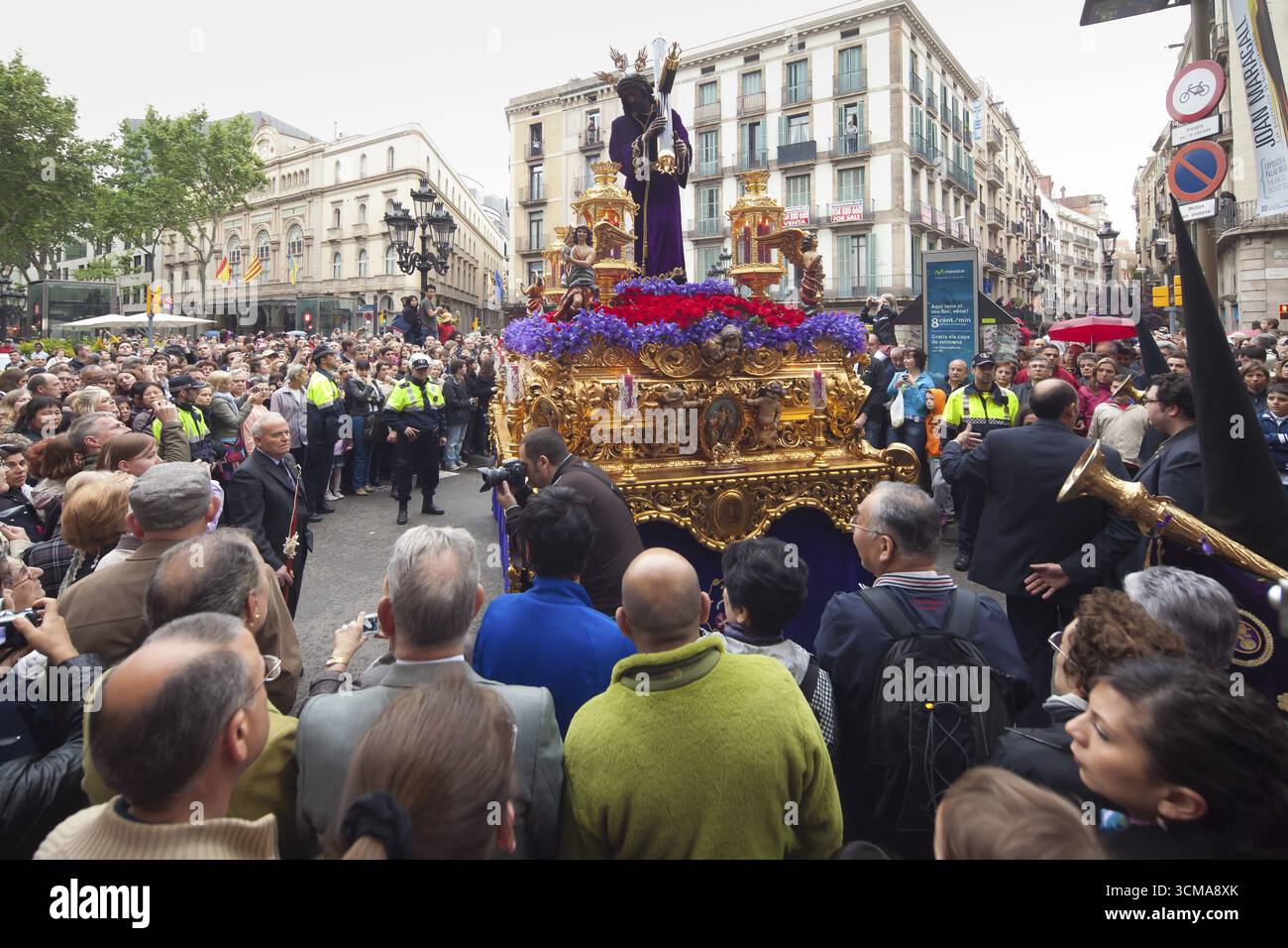 Tour durch Barcelona, Karwoche, Barcelona, Stadtbesichtigung, Tourismus, Katalonien, Spanien, Europa, Stadtbesichtigung, Katalonien, Stadttourismus, Tourismus c Stockfoto