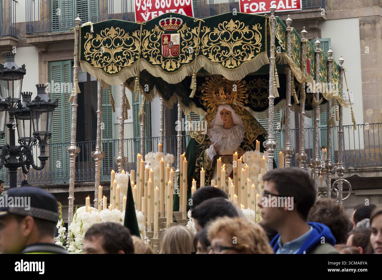 Tour durch Barcelona, Karwoche, Barcelona, Stadtbesichtigung, Tourismus, Katalonien, Spanien, Europa, Stadtbesichtigung, Katalonien, Stadttourismus, Tourismus c Stockfoto