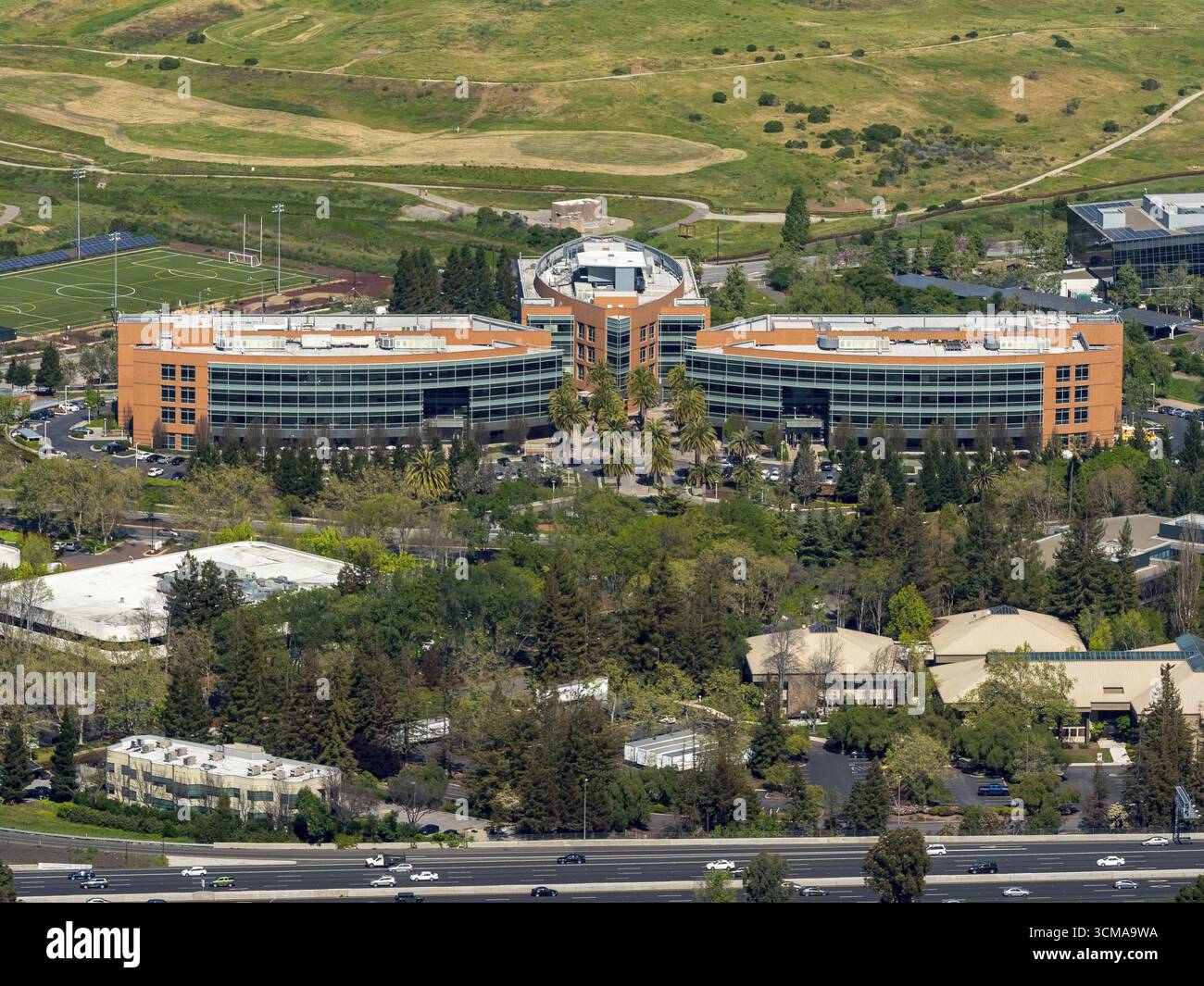 Google Hauptsitz googleplex, Silicon Valley, Kalifornien, USA, Santa Clara, Kalifornien, USA, Mountain View, USA, Europa, Luft Stockfoto
