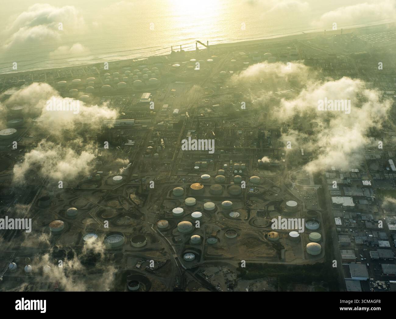Chevron Raffinerie El Segundo, Ölproduktion, Raffinerie, El Segundo, Los Angeles County, Kalifornien, USA, USA, Luftaufnahme, Vogelperspektive, Luftaufnahme Stockfoto