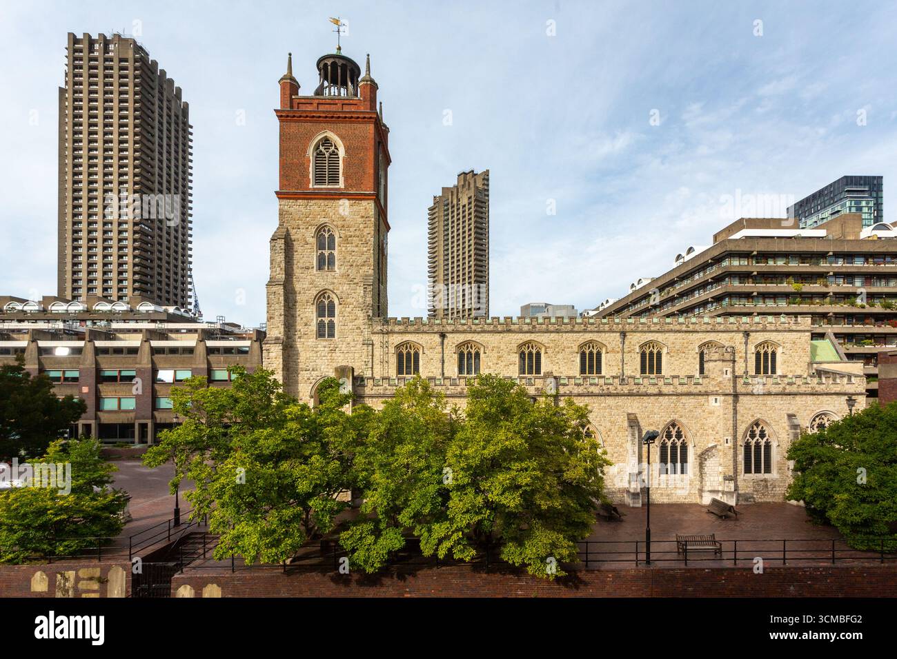 St Giles Cripplegate, The Barbican, London, Großbritannien Stockfoto