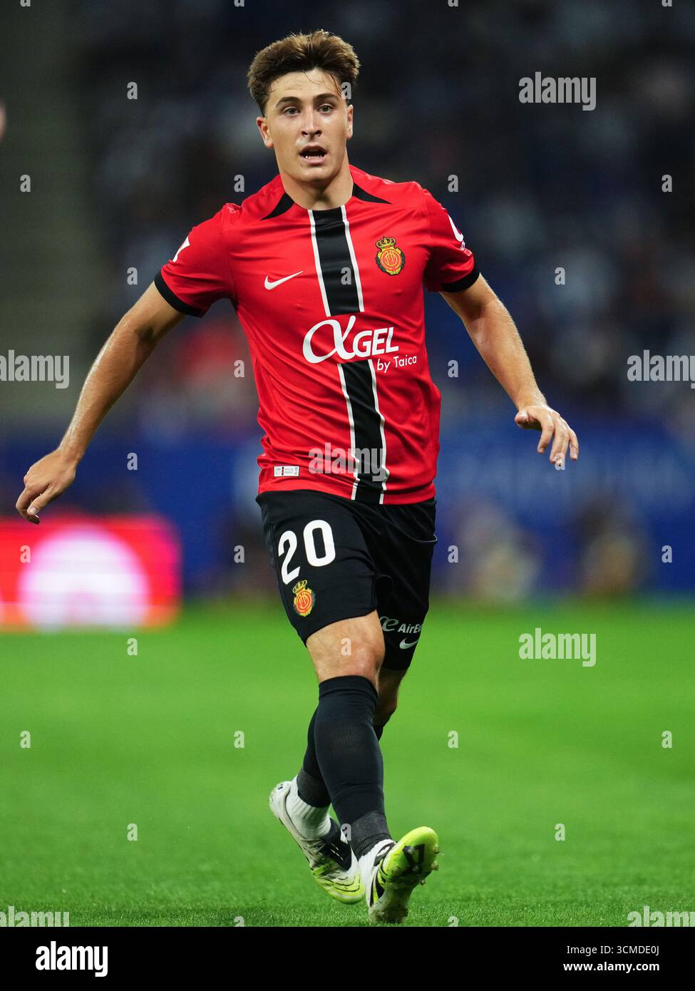 Barcelona, Spanien. September 2025. Pablo Torre von RCD Mallorca spielte während des La Liga EA Sports Matches zwischen RCD Espanyol und RCD Mallorca am 15. September 2025 im RCDE Stadium in Barcelona, Spanien. (Foto: Bagu Blanco/PRESSIN) Credit: PRESSINPHOTO SPORTS AGENCY/Alamy Live News Stockfoto