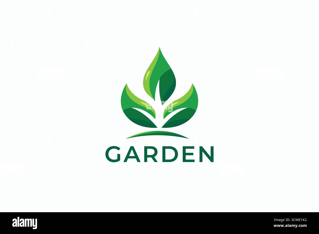 Natur Blatt Pflanze Grün Frisches Logo Markenidentität Landwirtschaft Garten Bio Dorf Konzept Stock Vektor