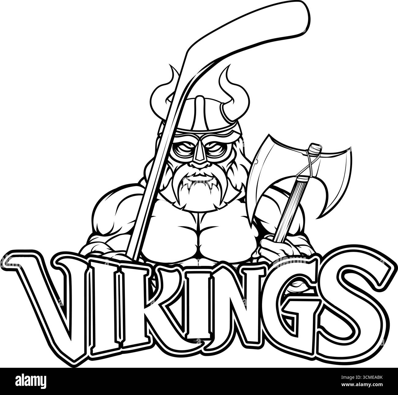 Viking Man Eishockey Sports Team Mascot Stock Vektor