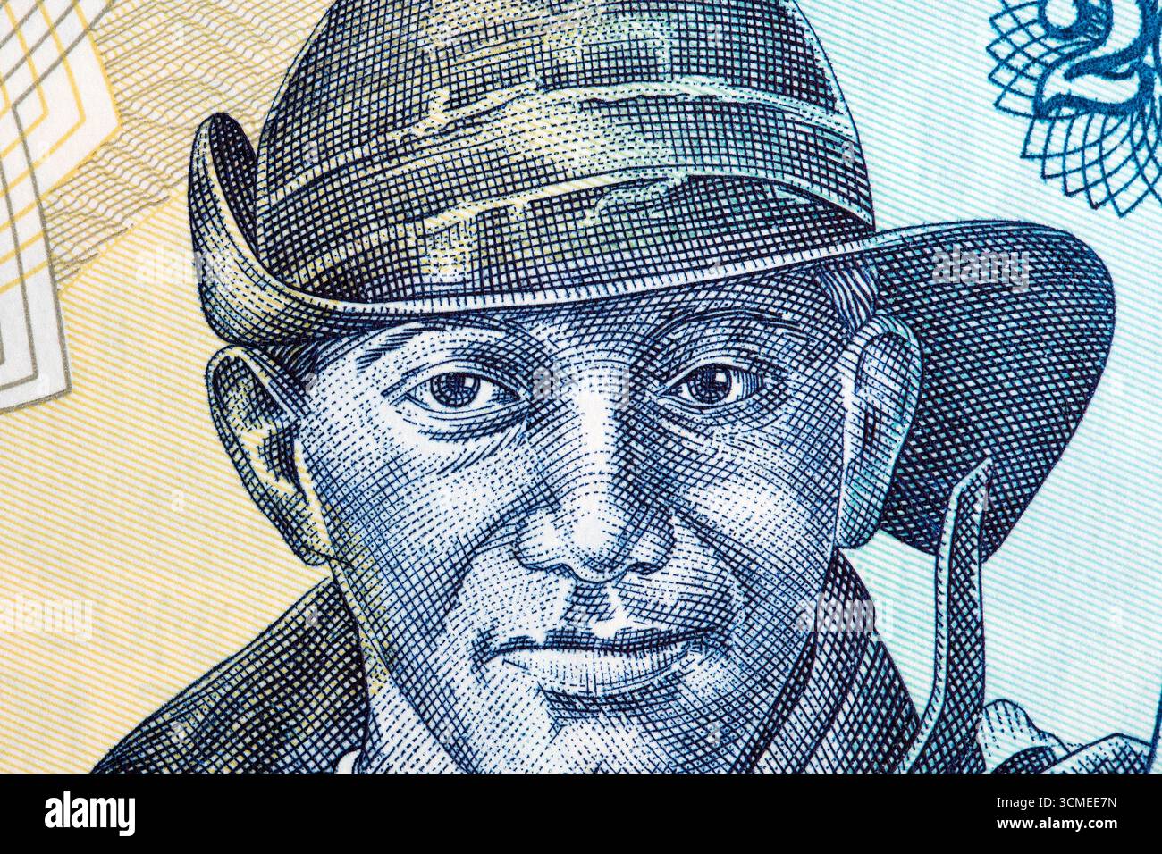 Pomares Ordonez ein Nahaufnahme-Porträt aus nicaraguanischem Geld - Cordoba Stockfoto