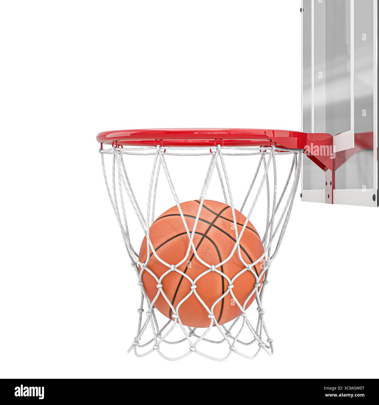 Basketball 3D transparenter Hintergrund perfekte Aufnahme Stockfoto