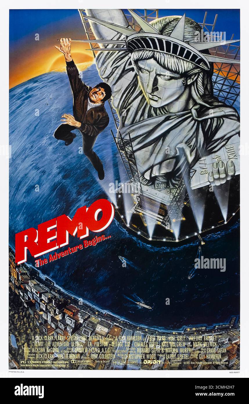 Remo Williams: The Adventure Begins (1985) von Guy Hamilton mit Fred Ward, Joel Grey und Wilford Brimley. Ein Action-Abenteuer über einen New Yorker Polizisten, der von einer geheimen Organisation ausgebildet wurde, um ein unaufhaltsamer Attentäter mit Kampfkunst-Meisterschaft zu werden. Foto eines Original-Posters aus dem Jahr 1985 (USA), das NUR FÜR REDAKTIONELLE ZWECKE VERWENDET WIRD. Quelle: BFA / Orion Pictures Stockfoto