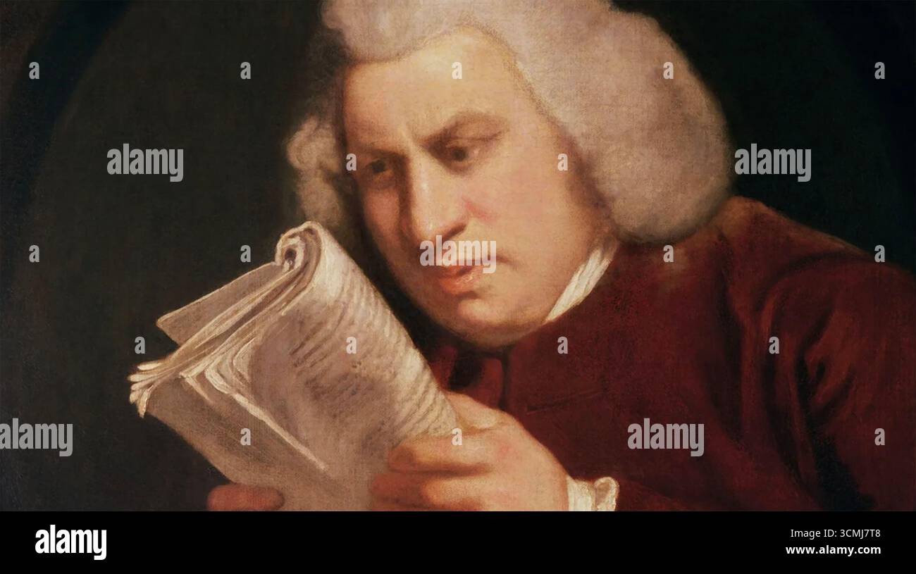 SAMUEL JOHNSON (1709–1784), auch bekannt als Dr. Johnson, englischer Schriftsteller und Biograph. Detail eines Gemäldes von Joshua Reynolds aus dem Jahr 1775 Stockfoto