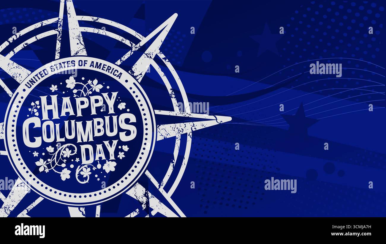 Happy Columbus Day, patriotisches Banner mit Kopierraum - Vektor-Illustration Stock Vektor