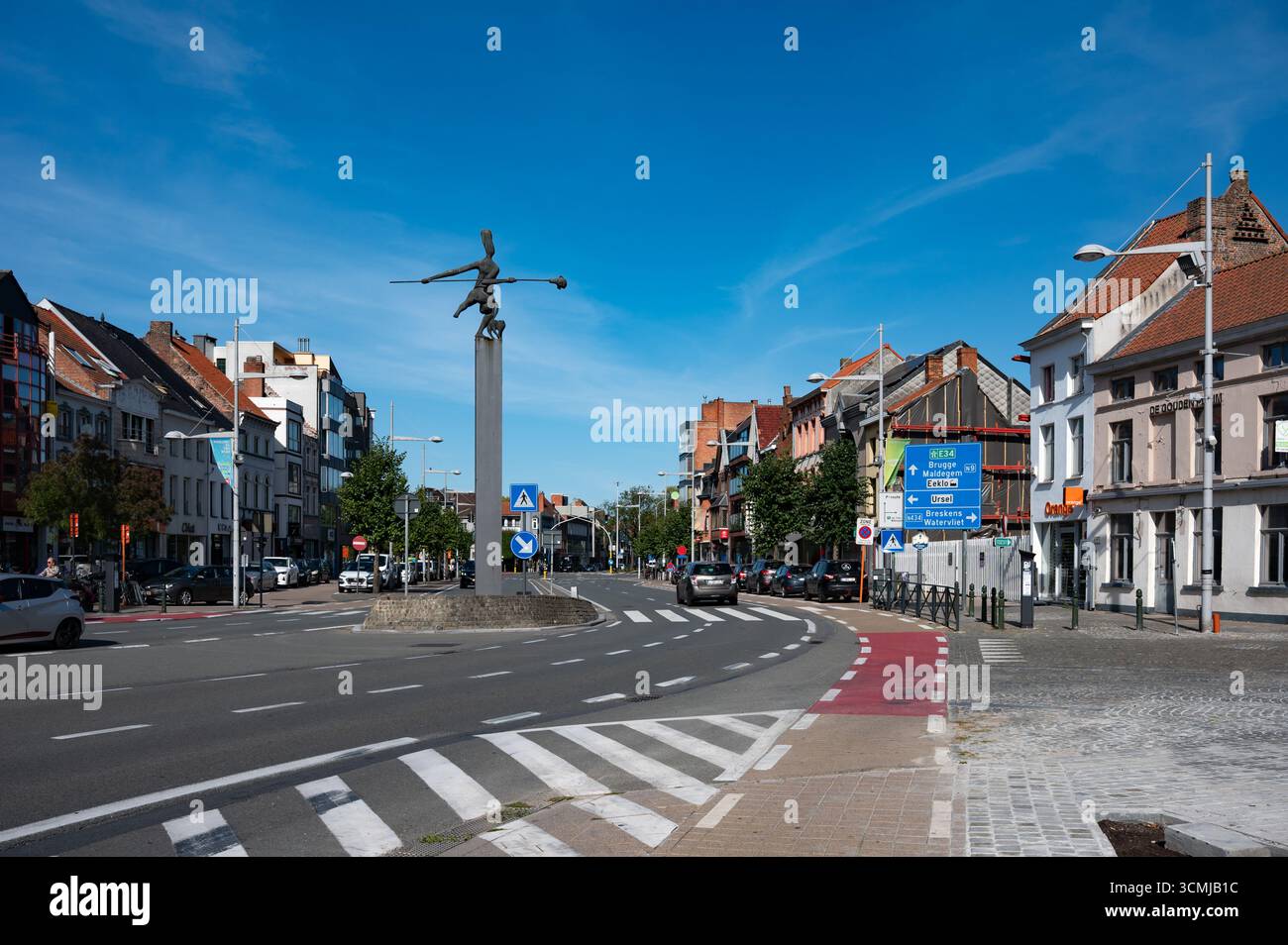 Marktplein oder Marktplatz der Stadt Eeklo, Ostflandern, Belgien 7. SEP 2025 Stockfoto