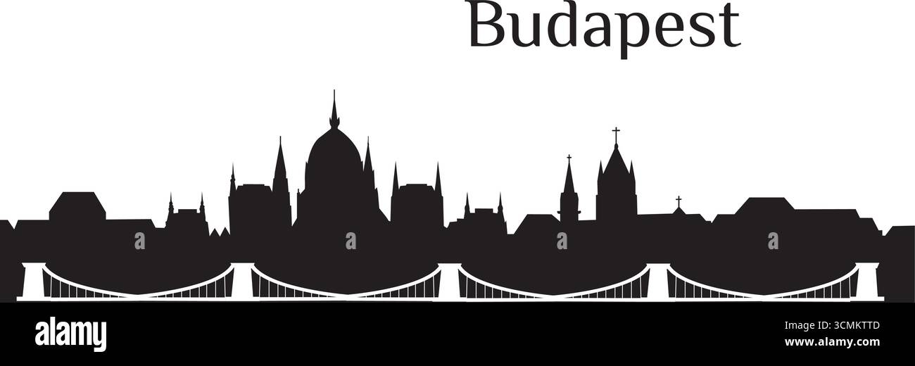 Minimalistischer Vektor der Skyline von Budapest Stock Vektor