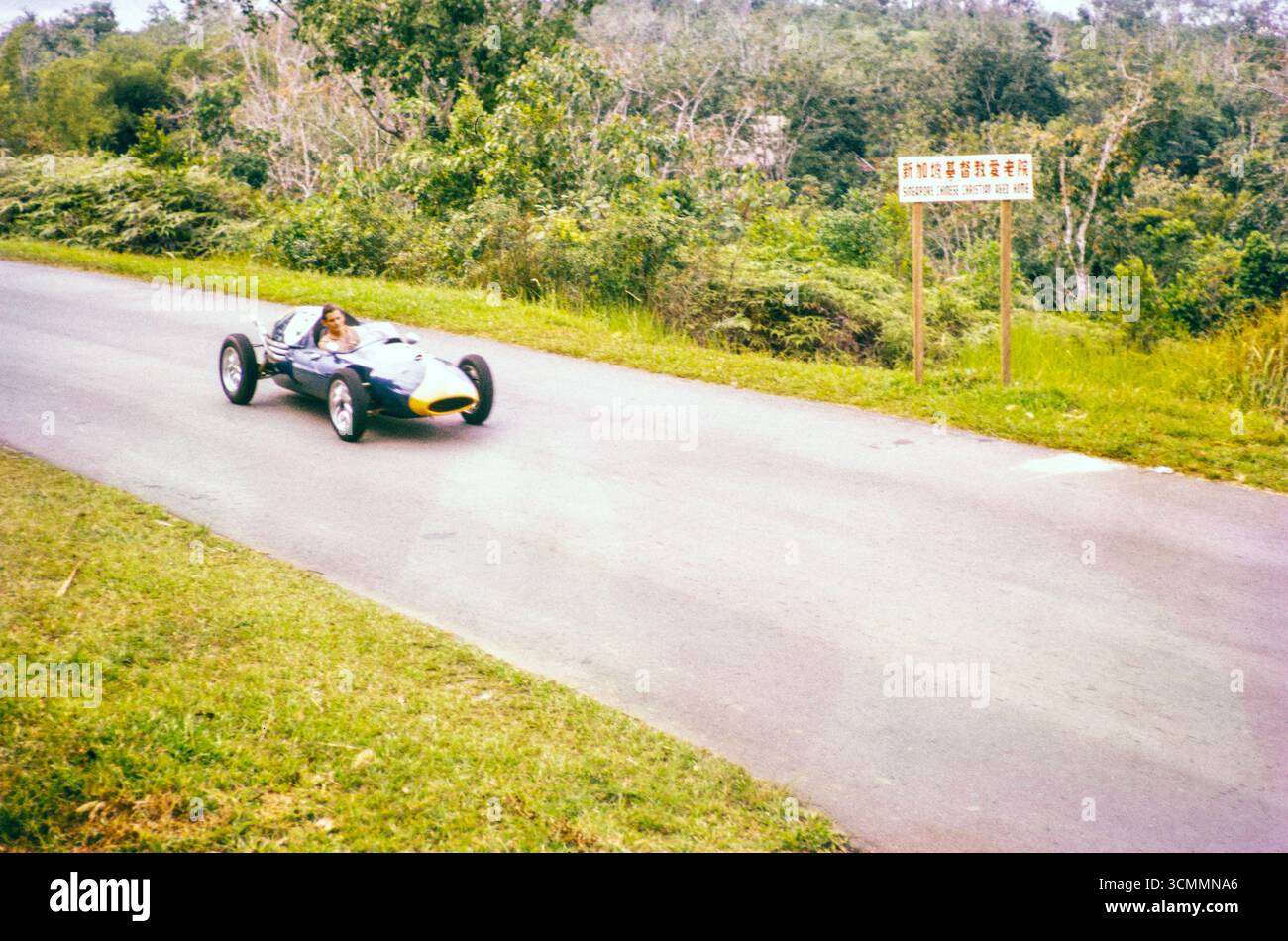 Cooper Climax Rennwagen, allerdings mit Peter Cowling, Motorsport-Event, Gap Hill Climb, Singapore Motor Club, Singapur, südostasien um 1963 Stockfoto