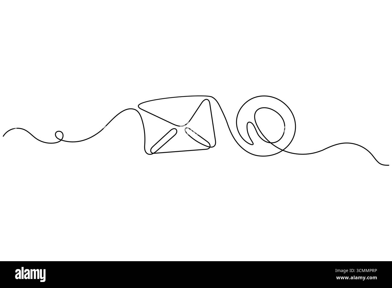 Einfaches Design mit durchgehender Linienkontur für Kuverts Stock Vektor