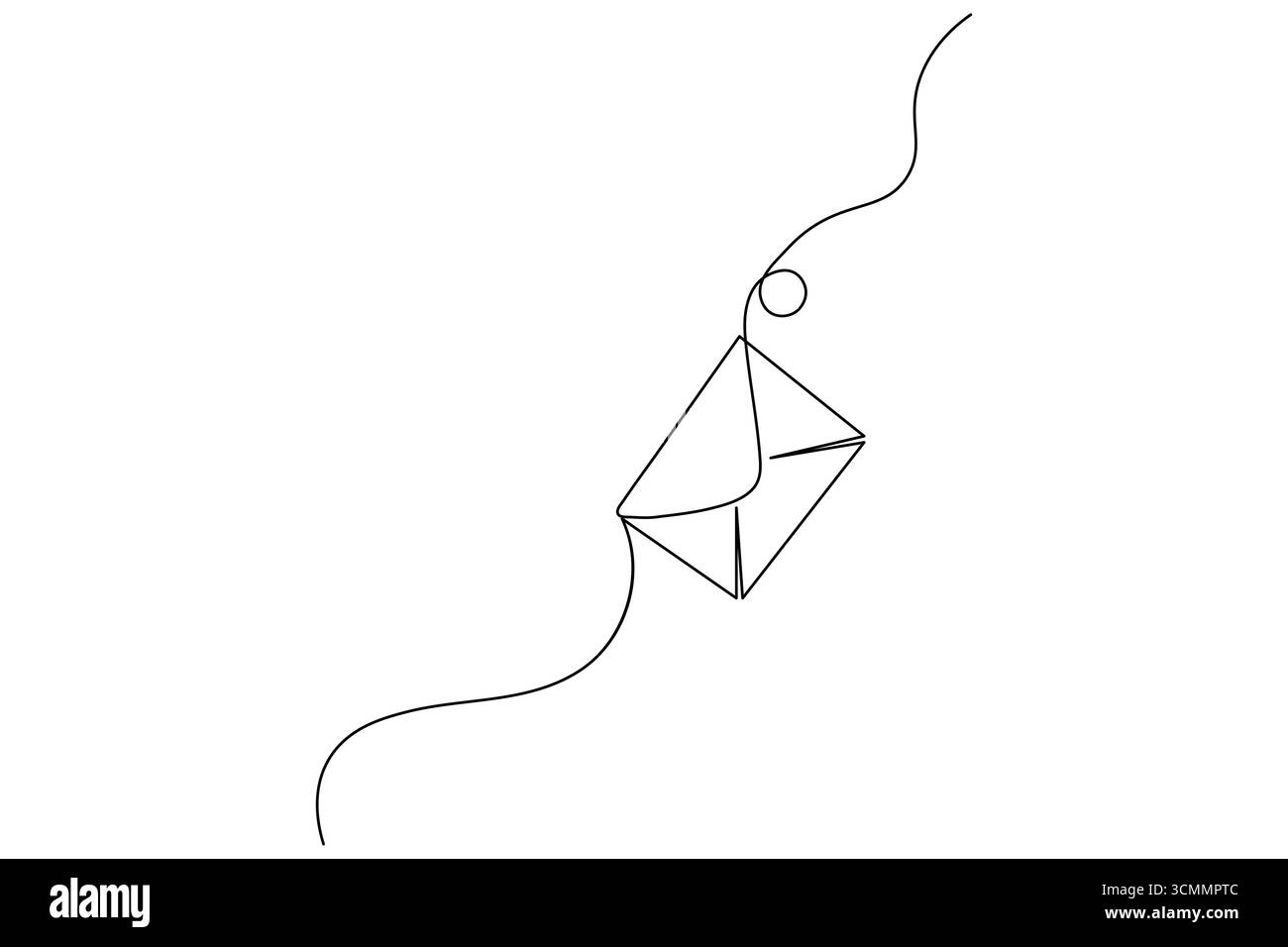 Einfaches Design mit durchgehender Linienkontur für Kuverts Stock Vektor