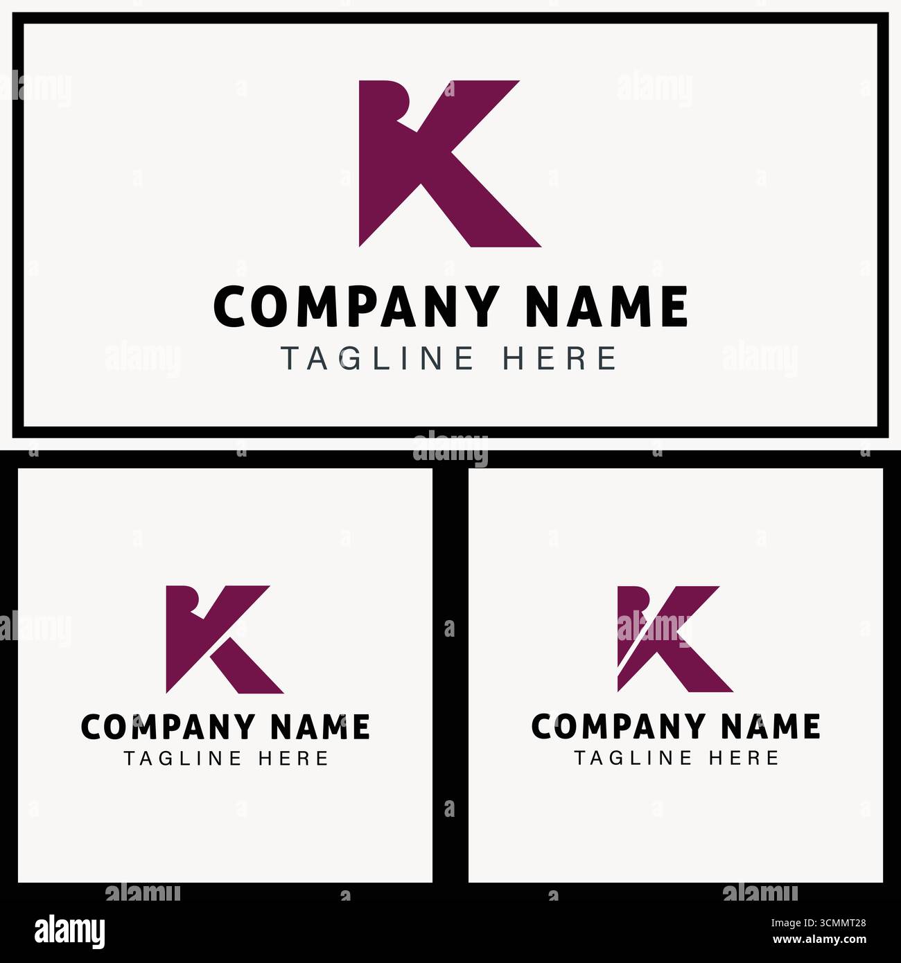 Letter RK Logo Design | minimale Wortmarke Vektor Illustration Stock Vektor