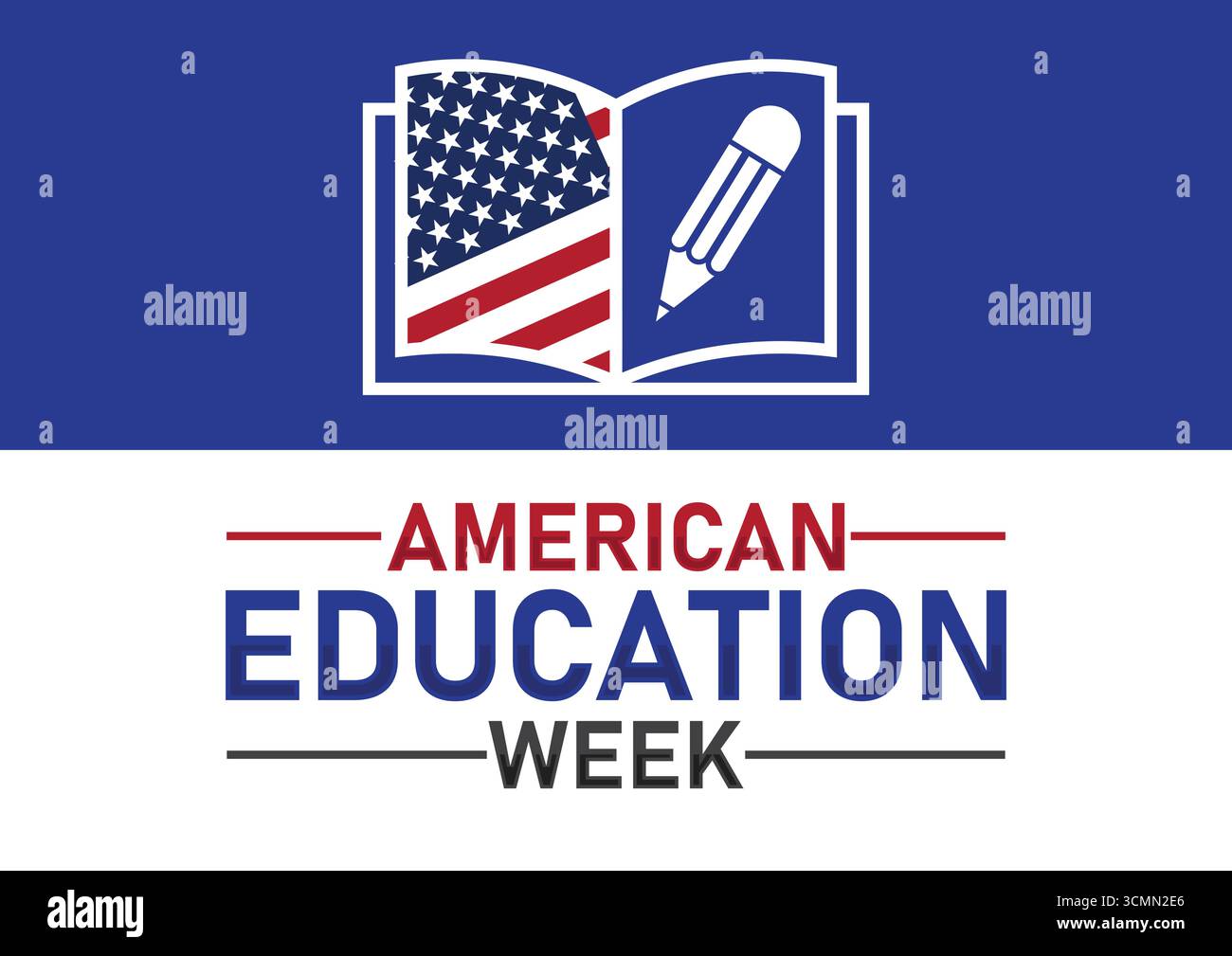 Amerikanische Bildungswoche. Banner für Post in sozialen Medien. Vektorabbildung Stock Vektor