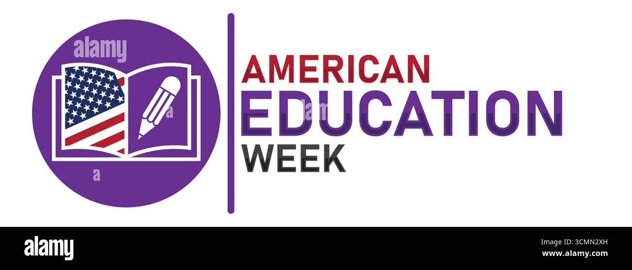 Amerikanische Bildungswoche. Hintergrund, Poster, Postkarte, Bannerdesign. Vektorabbildung Stock Vektor