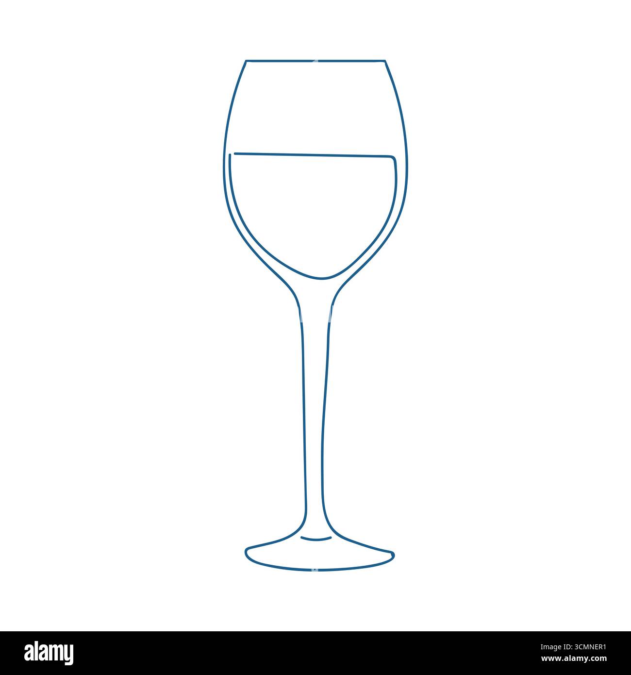 Ein schlankes und elegantes Glas steht hoch, gefüllt mit klarer Flüssigkeit vor einem einfachen, übersichtlichen Hintergrund. Das Design betont Reinheit und Raffinesse Stock Vektor