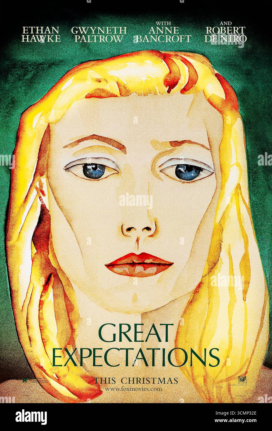Große Erwartungen (1998) von Alfonso Cuarón mit Ethan Hawke, Gwyneth Paltrow und Robert de Niro. Eine moderne Nacherzählung von Charles Dickens’ klassischem Roman, der einem jungen Künstler folgt, dessen Leben sich ändert, als ein mysteriöser Wohltäter Türen zu Wohlstand, Liebe und Herzschmerz öffnet. Foto eines Original-Posters aus dem Jahr 1998 (US Advance Poster), das NUR ZUR REDAKTIONELLEN VERWENDUNG VERWENDET WIRD. Quelle: BFA / 20th Century Fox Stockfoto