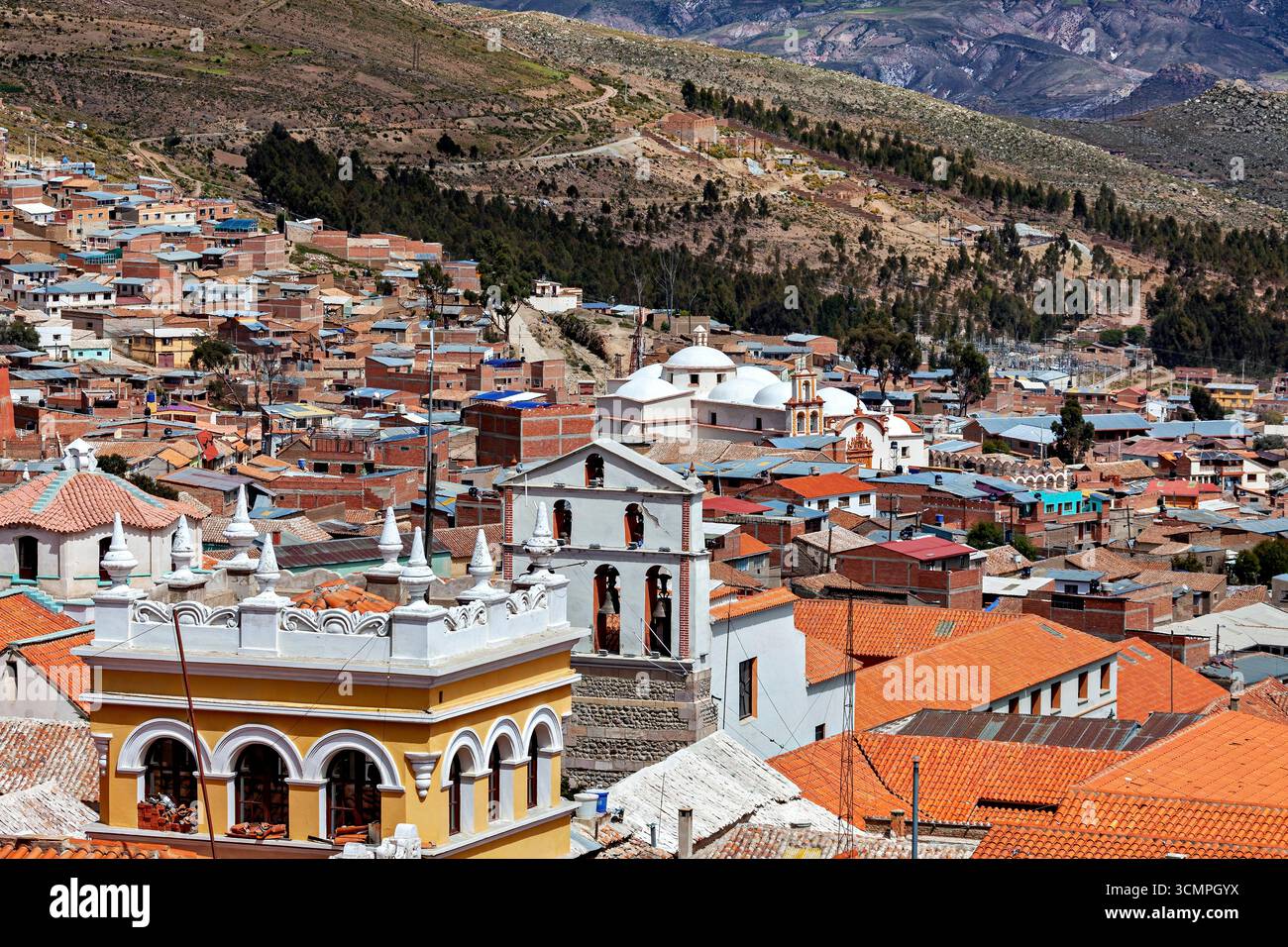 Blick über die Stadt Potosi in Bolivien Stockfoto