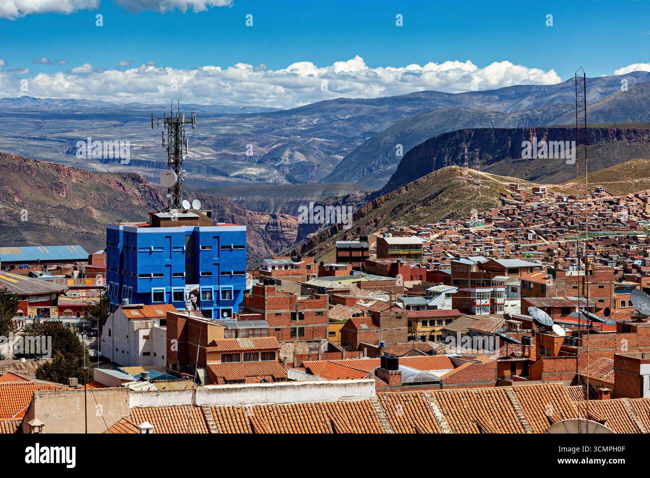 Blick über die Stadt Potosi in Bolivien Stockfoto
