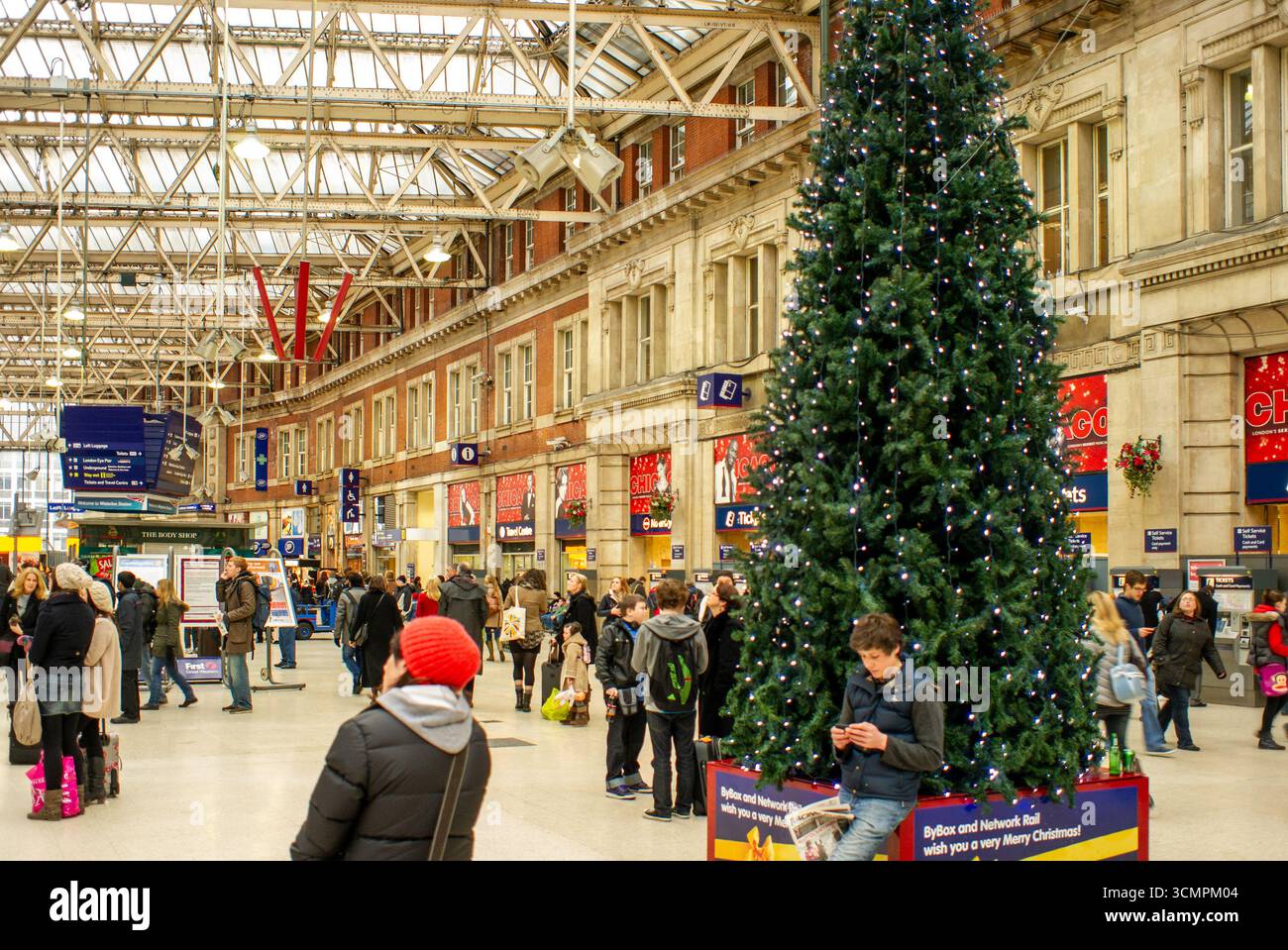 Waterloo Station an einem ruhigen Wintertag. Stockfoto