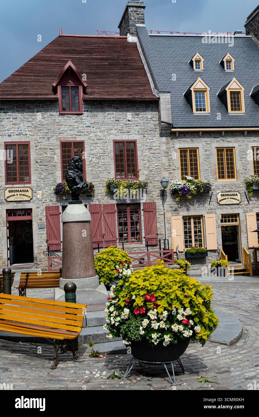 Typische Steinhäuser in der Old Lower Town, Québec City. Québec, Kanada Stockfoto
