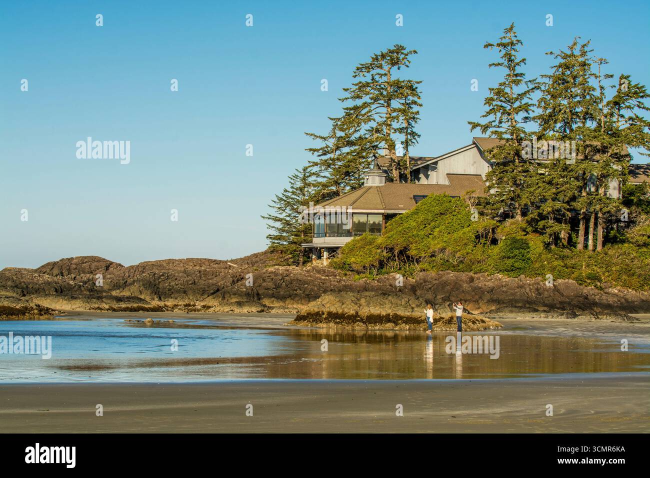 Wickaninnish Inn am Wickaninnish Beach, Pacific Rim National Park Reserve, Vancouver Island, British Columbia, Kanada. Stockfoto