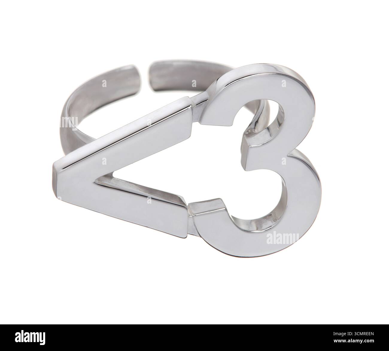 Ring auf weißem Hintergrund Stockfoto