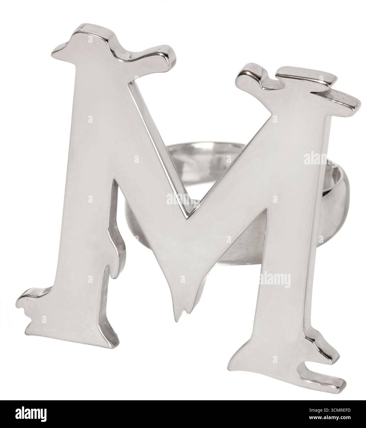 Ring auf weißem Hintergrund Stockfoto