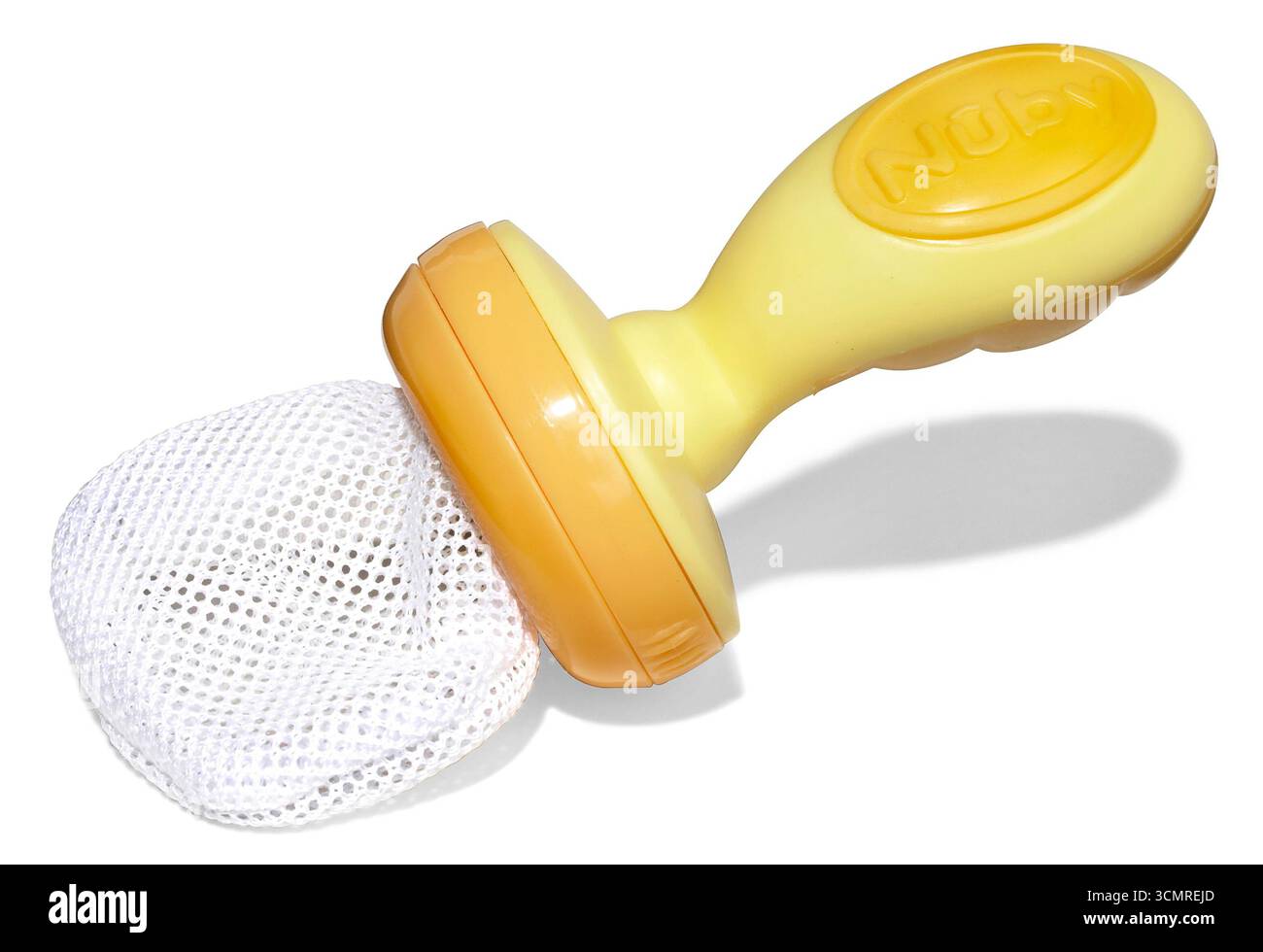 nuby auf weißem Hintergrund Stockfoto