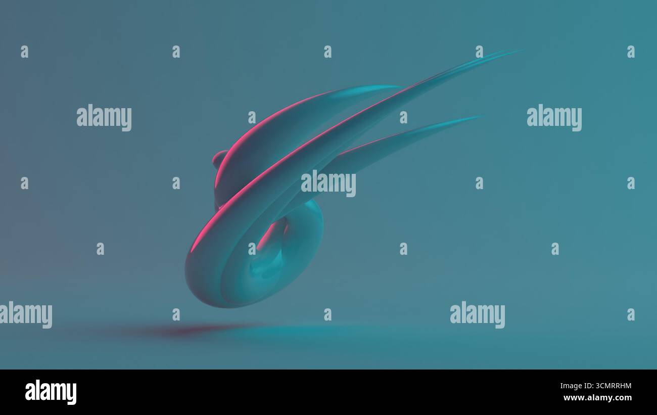 Abstrakte Metallic-Kurven In Neonlicht Stockfoto