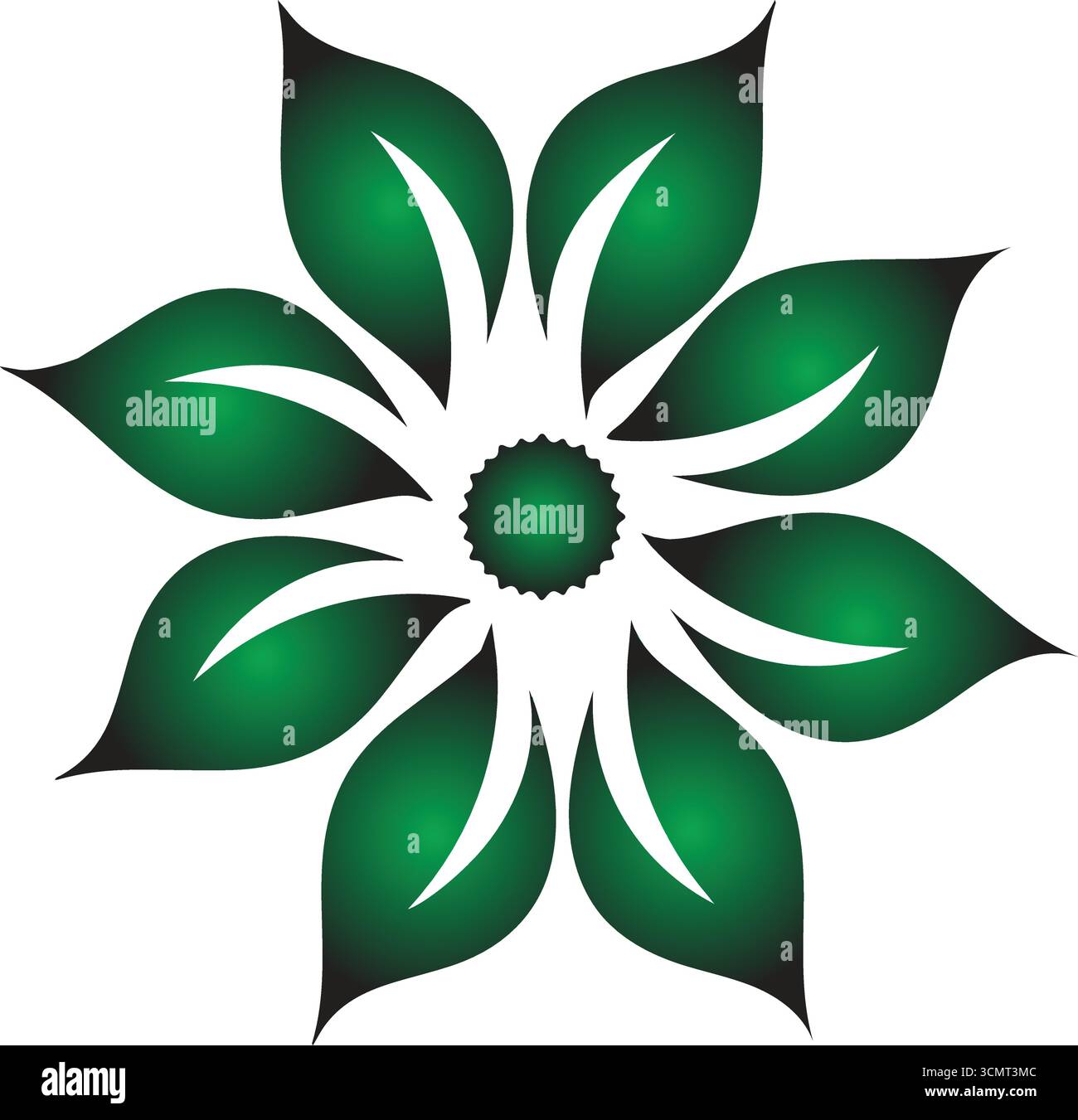 Ein geometrischer, abstrakter und künstlerischer Look, eine Blume, Mandalas, oder dekoratives Muster, Blume, die einen Verlaufseffekt verleiht. Bunte Blume bunt, Blume Stock Vektor
