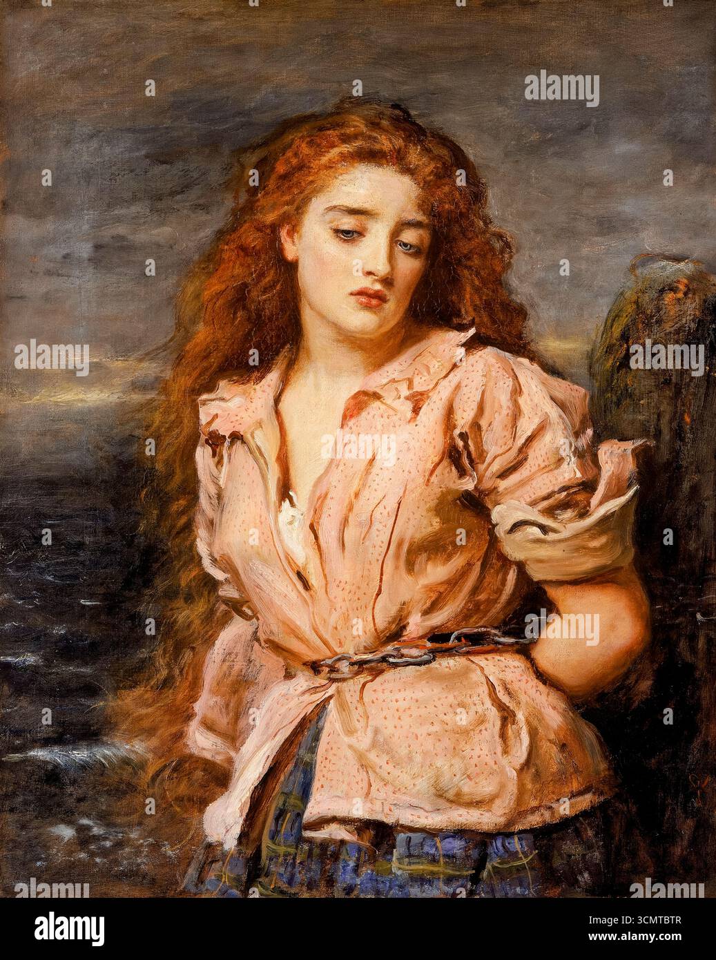 Ölgemälde des englischen Künstlers John Everett Millais (1829–1896) aus dem Jahr 1871, das Margaret Wilson zeigt, eine fromme schottische Presbyterianerin, die 1685 für ihren Glauben durch Ertrinken hingerichtet wurde. Stockfoto